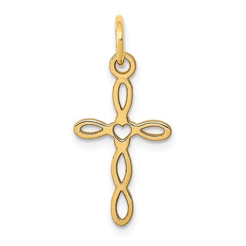 Laser Designed Twisted Loop Cross Charm