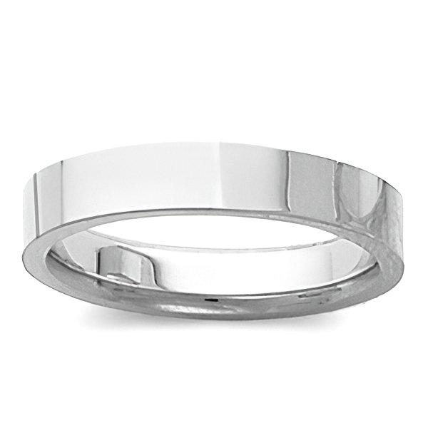 14K White Gold Approx. 0.12 Inch Tapered Polished Wedding Band