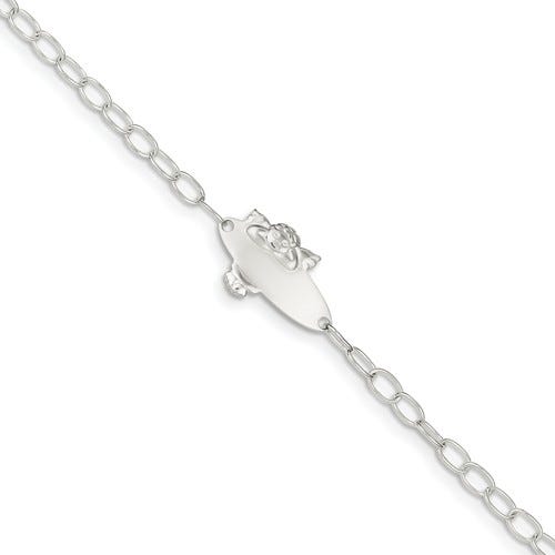 Custom Engraved Sterling Silver Children's Angel Style ID Bracelet