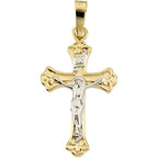 Two Tone Rounded-Ends Crucifix Pendant