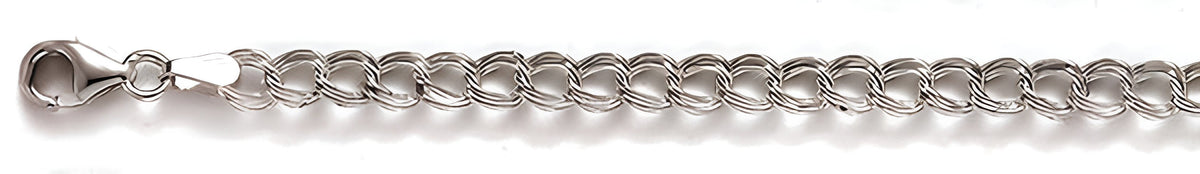 Sterling Silver Charm Bracelet Approx. 0.20 Inch Thick