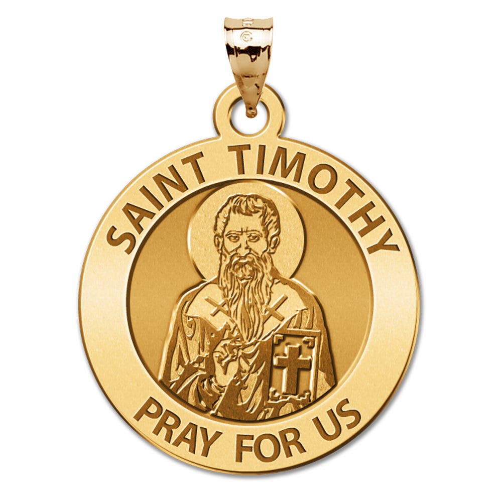 Saint Timothy Round Religious Medal