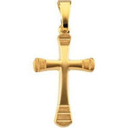 14K Yellow Gold Cross Pendant With Design