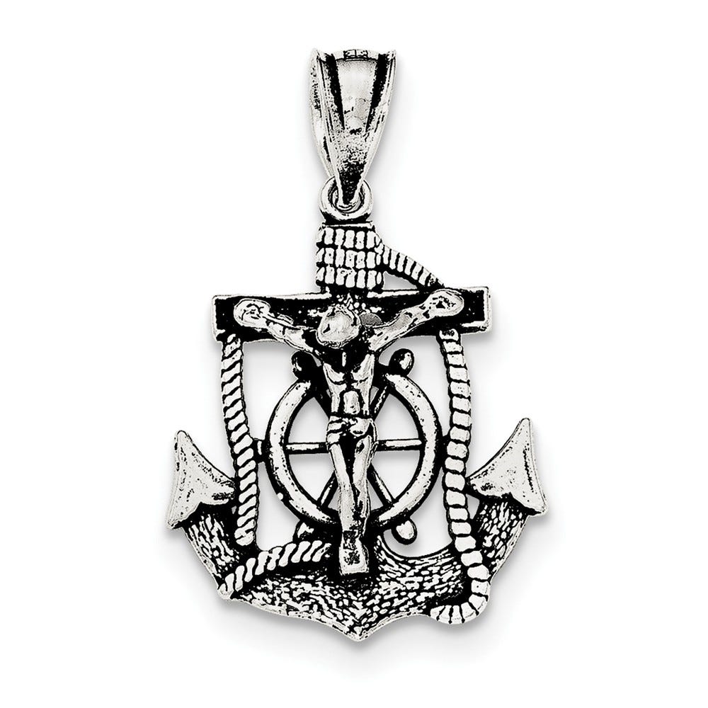 Antiqued Mini Mariner Inri Crucifix Pendant