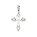 White Gold Filigree Cross Pendant