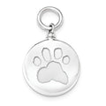 Sterling Silver Round Shaped Paw Print Cremation Ash Filler