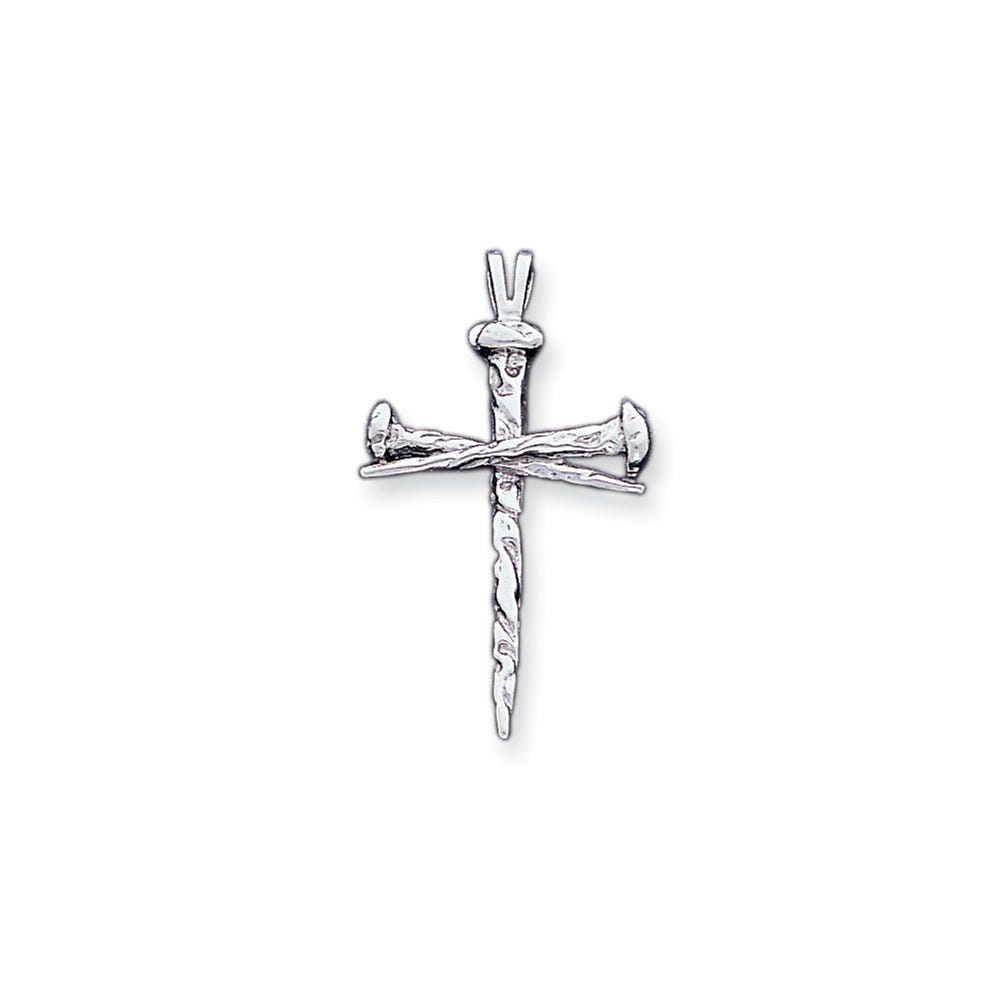 14K White Gold Cross Charm