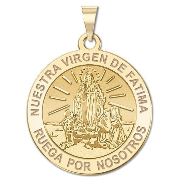 Nuestra Virgen De Fatima Round Medal