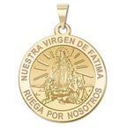 Nuestra Virgen De Fatima Round Medal