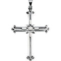 14K White Gold Large Cross Pendant