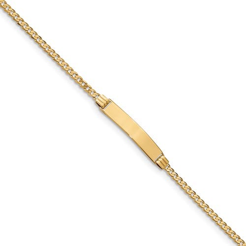 Custom Engraved 14K Gold Children's Curb Link ID Bracelet