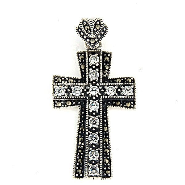 Beaded Pattern Cross Pendant