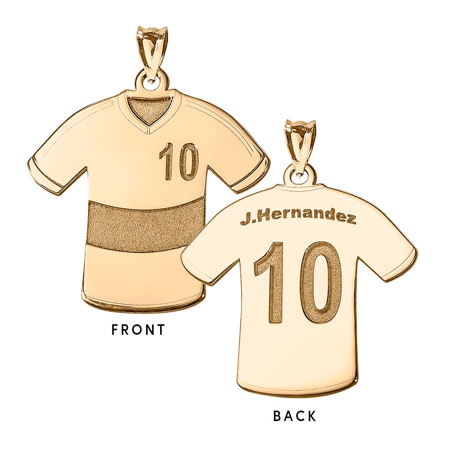 Soccer Jersey Charm or Pendant with Name & Number