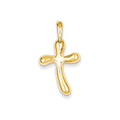 14K Yellow Gold Polished Freeform Cross Pendant