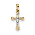 14K Polished Inri Rounded Crucifix Pendant