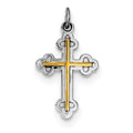 Rhodium-Plated And 18K Gold-Plated Cross Charm