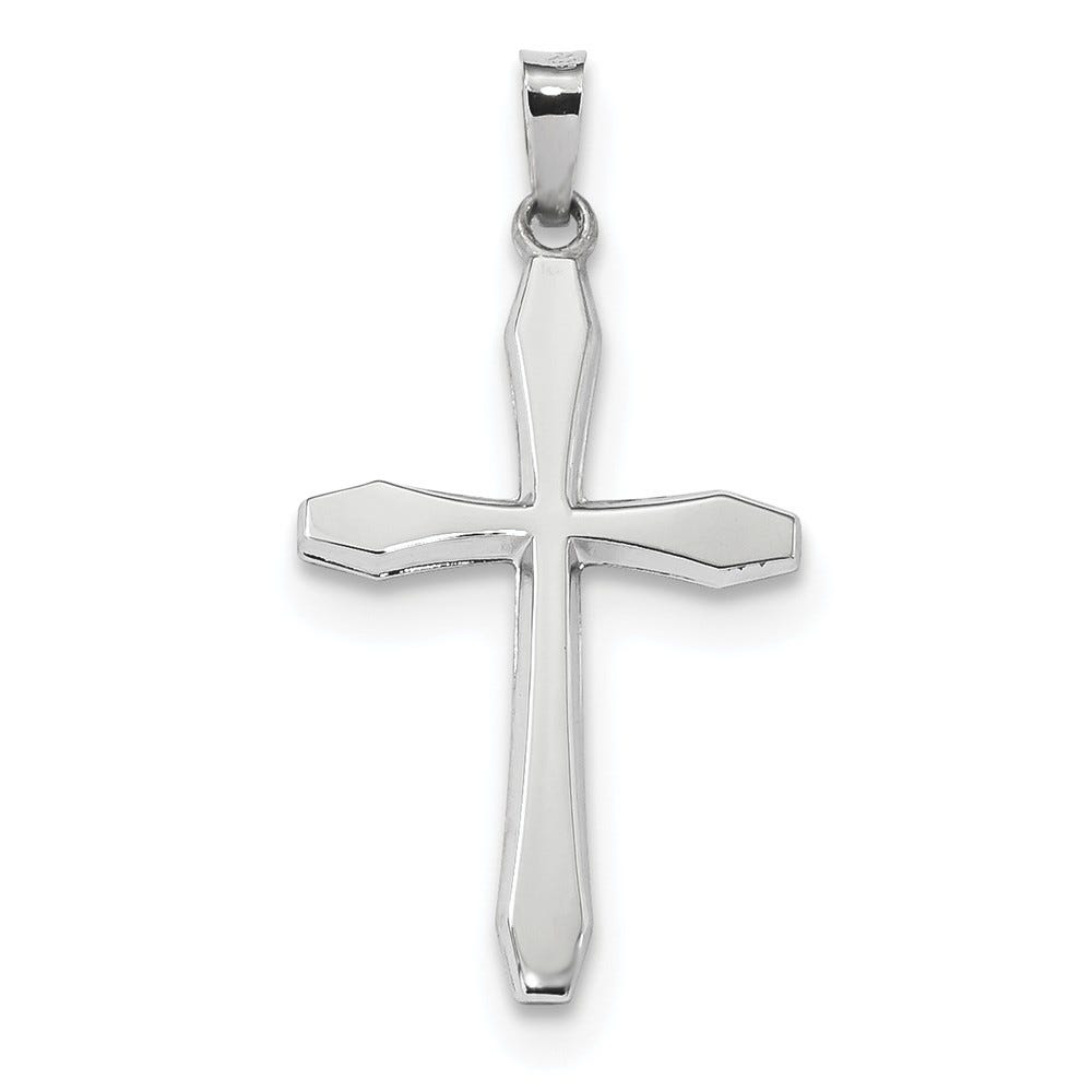 White Gold Polished Cross Pendant