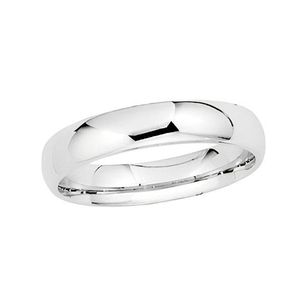 Platinum Approx. 0.16 Inch Half-Round Comfort Fit Lightweight Band