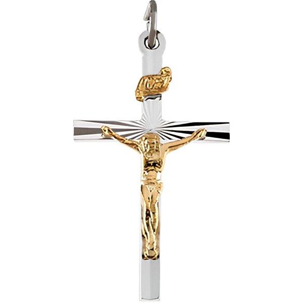 Two-Tone Crucifix Pendant with Dark Cross