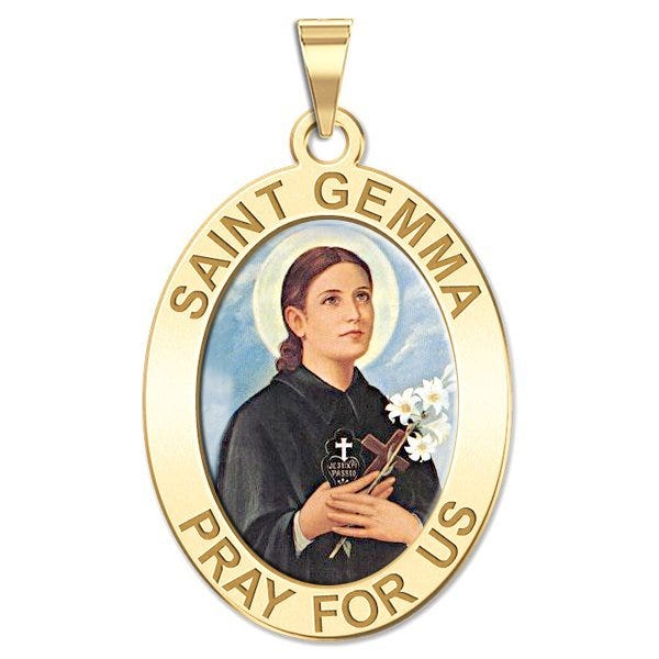 Saint Gemma Galgani Oval Medal