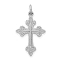 White Gold Scroll-Work Cross Pendant