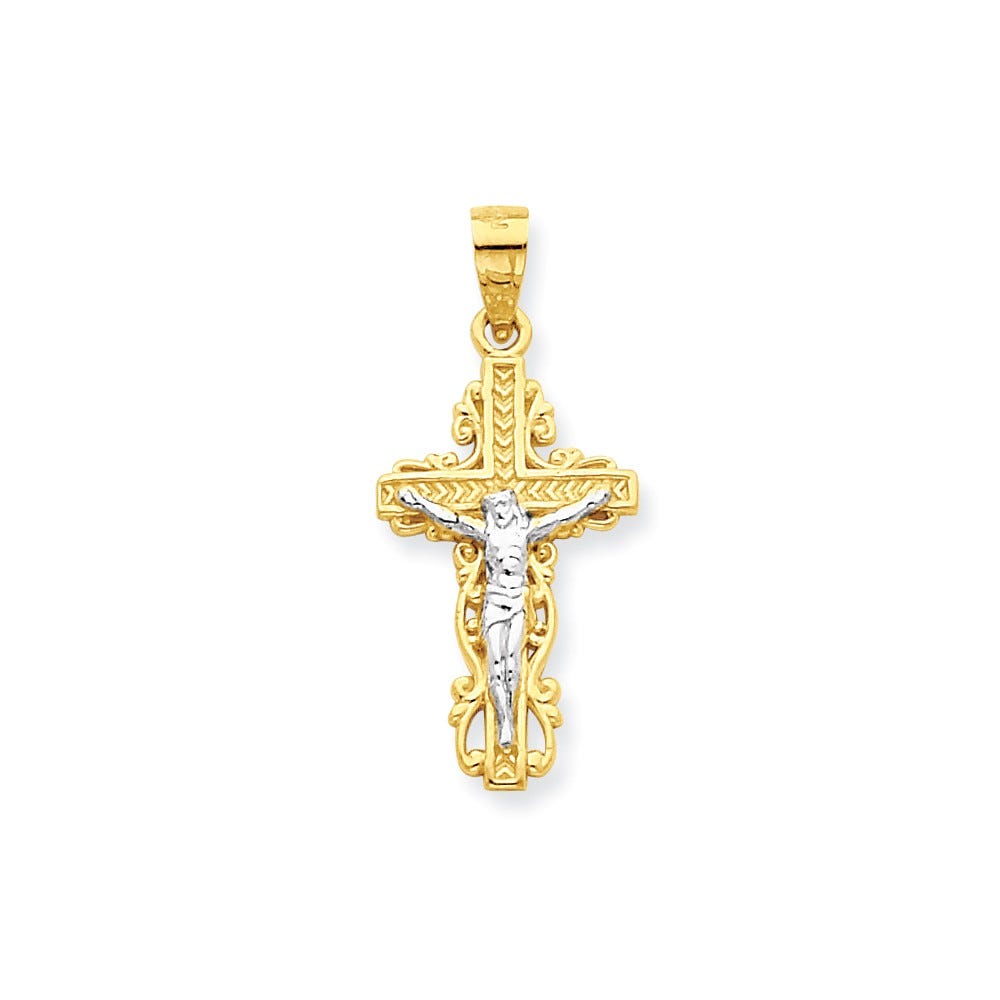 Rhodium Plated Crucifix Pendant