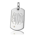 Engravable Stainless Steel Dog Tag with Diamond