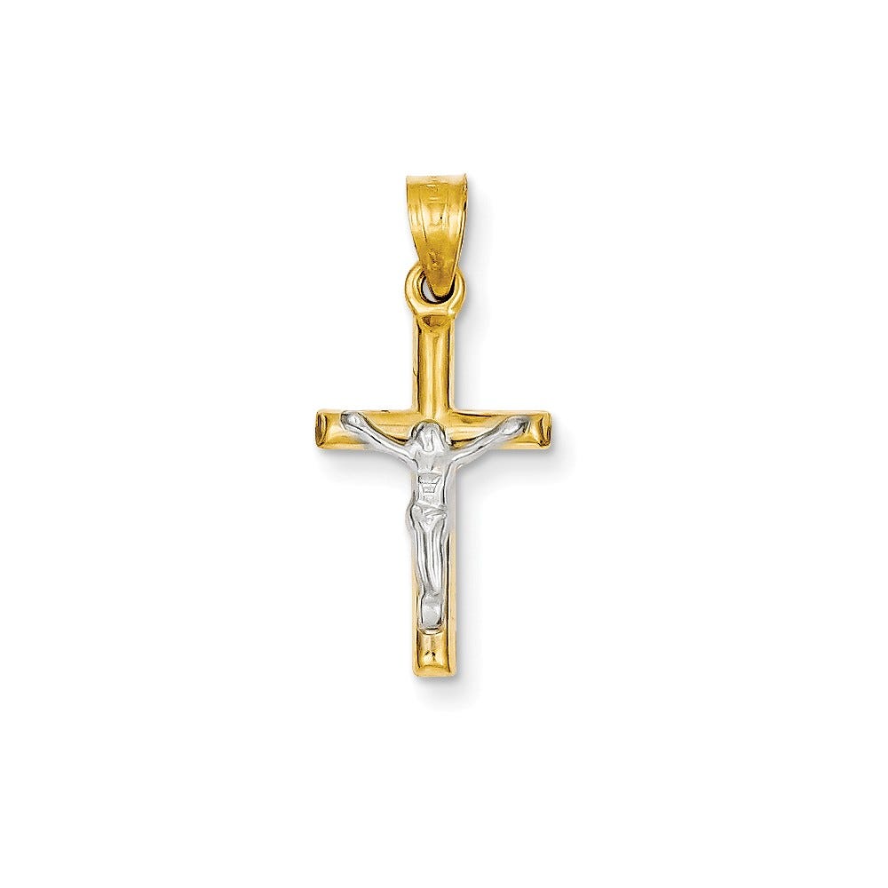 Two-Tone Hollow Crucifix Charm