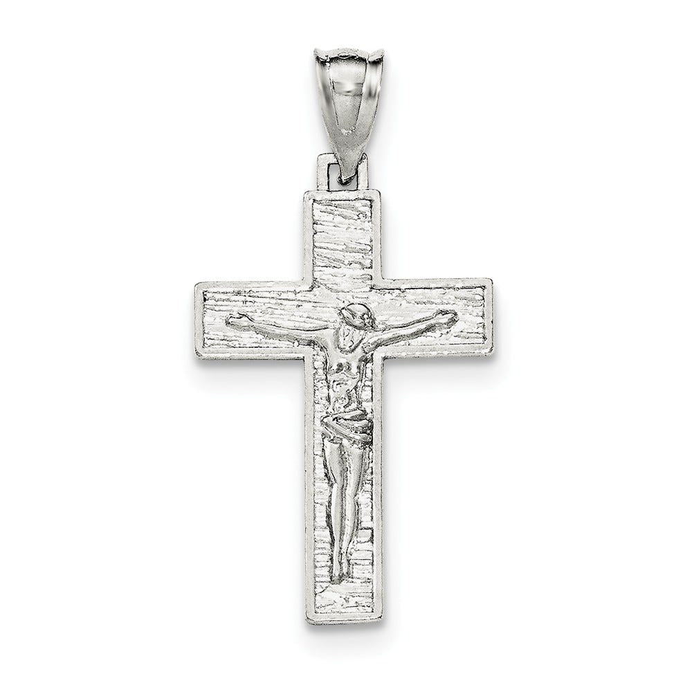 Polished And Textured Crucifix Pendant