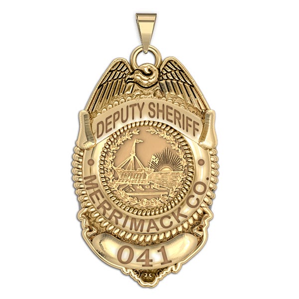 Personalized Merrimack County New Hampshire Police Badge with Your Rank, Number & Department