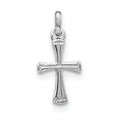 Sterling Silver Child's Polished Rounded-Ends Cross Pendant