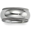 Sterling Silver Approx. 0.39 Inch Milgrain Comfort Fit Wedding Band