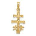 14K Gold Cara Vaca Crucifix Pendant
