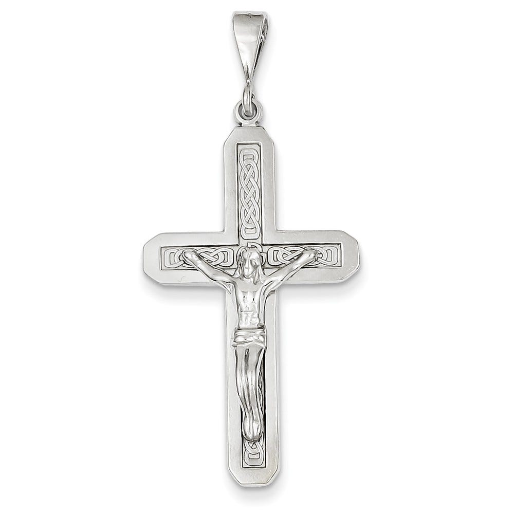 14K White Gold Crucifix Pendant