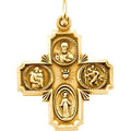 14K Gold Four Way Religious Medal