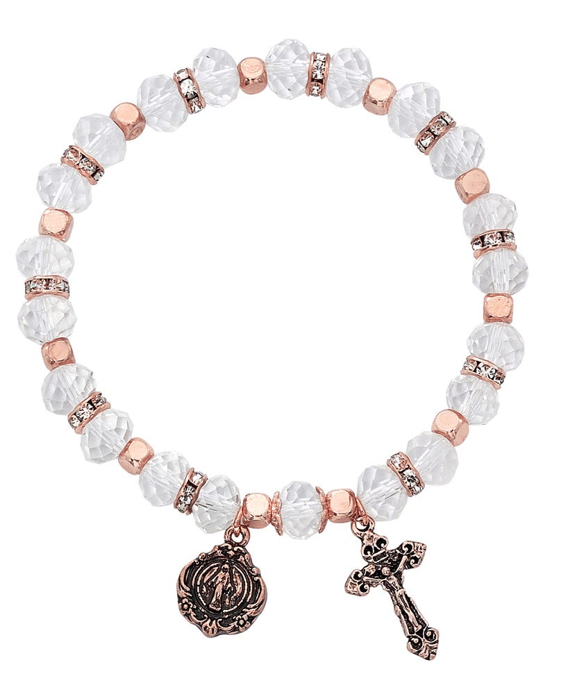 Stretch Crystal Rosary Bracelet