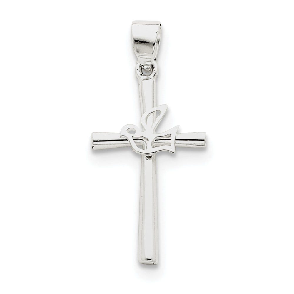 Sterling Silver Dove Cross Pendant