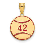 Custom Red Enamel Softball Charm or Pendant with Number