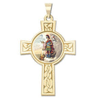 Saint Florian Cross Religious Medal "Color"