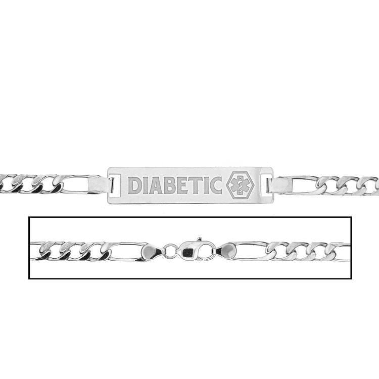Sterling Silver Children's Figaro Link Medical ID Bracelet