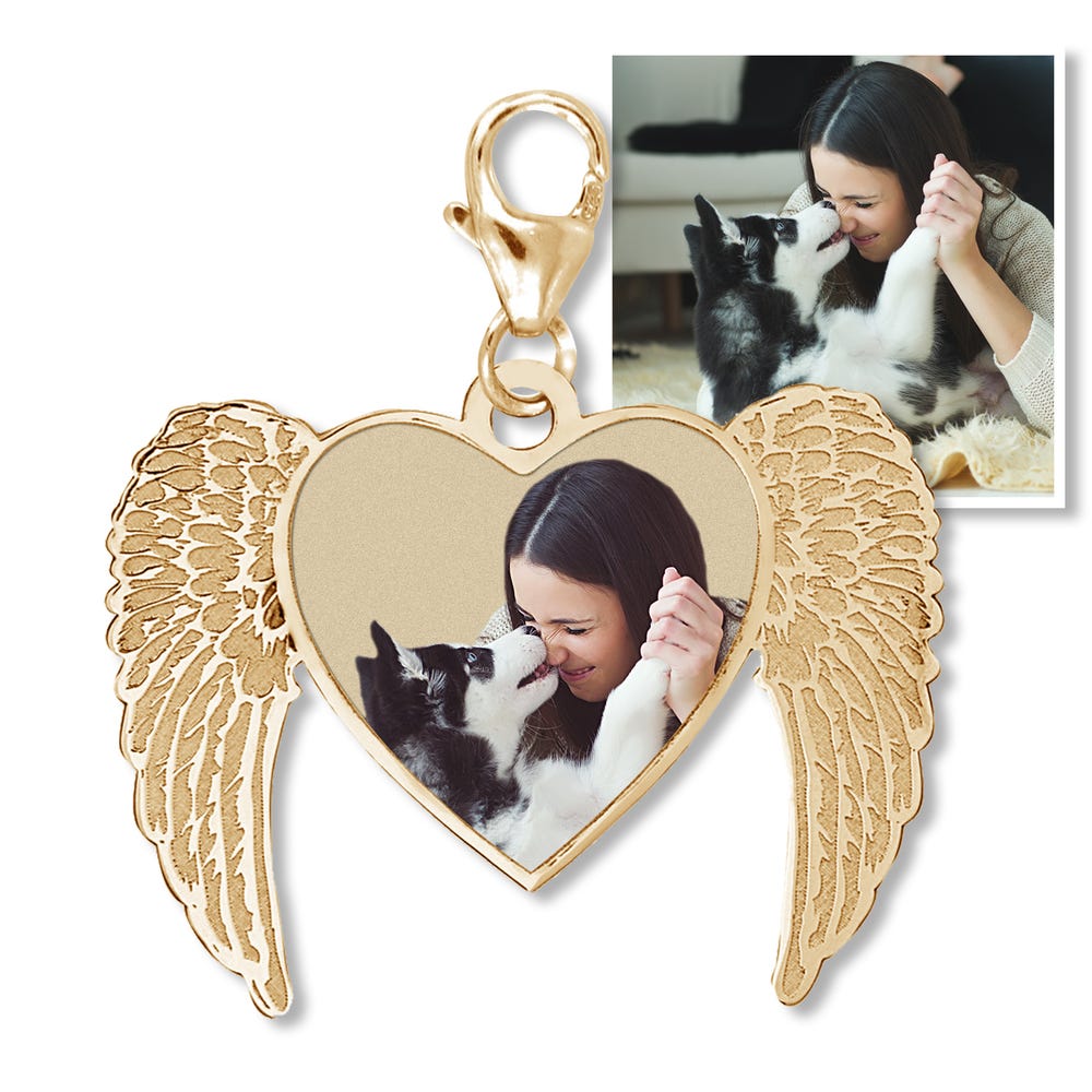 Angel Heart Photo Bracelet Charm