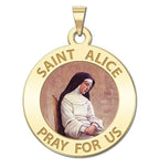 Saint Alice Round Religious Medal Color