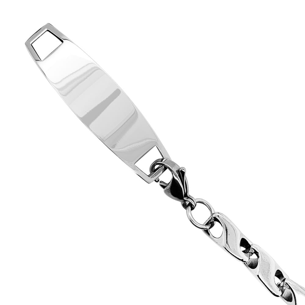 Custom Engraved Stainless Steel Men's ID Bracelet