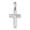 Sterling Silver Polished Beveled Cross Pendant