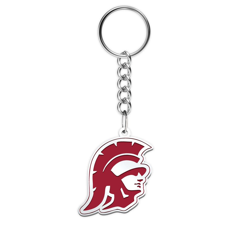 Usc Color Enamel Trojan Head Key Chain
