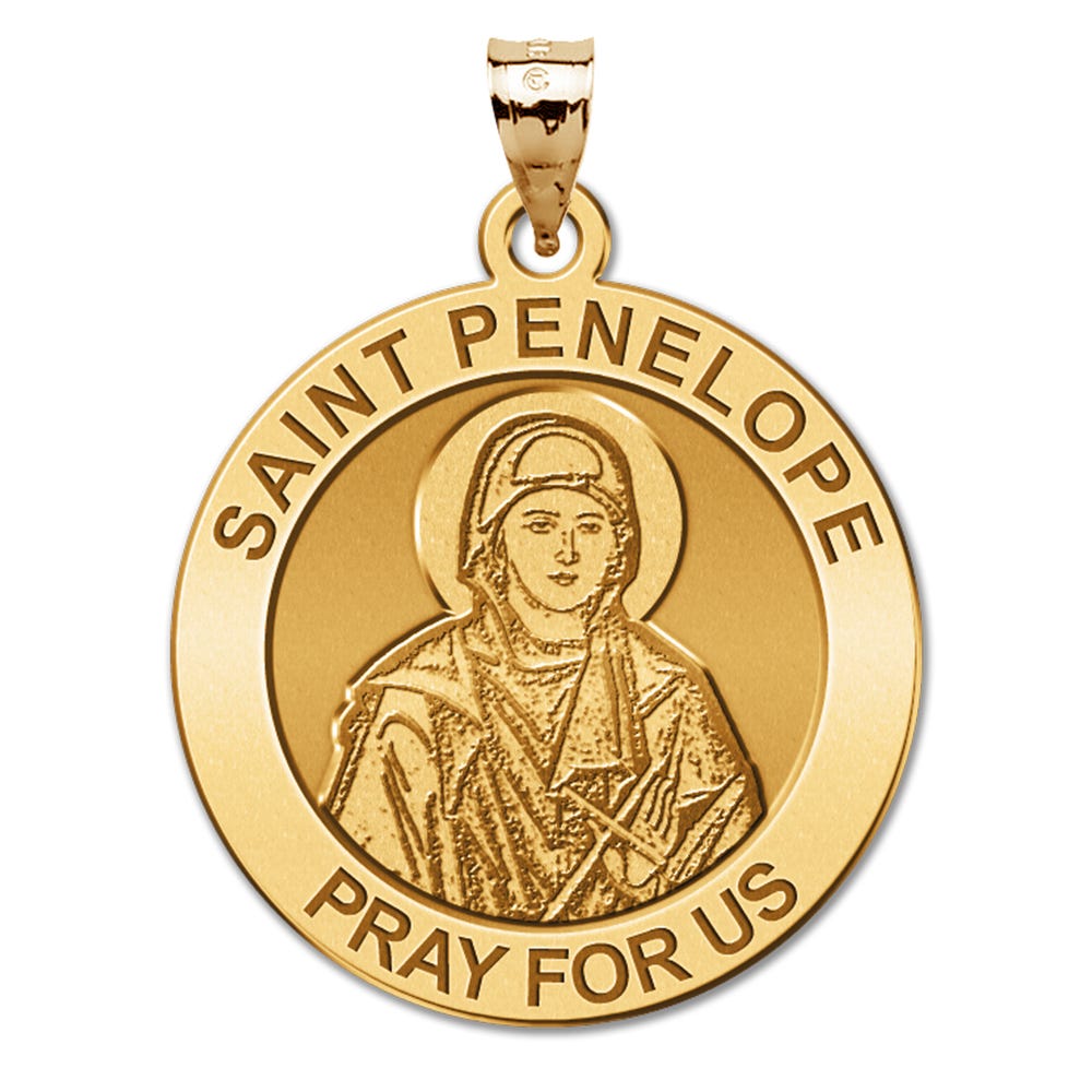 Saint Penelope Round Religious Medal