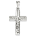 14K White Gold Reversible Block-Arm Crucifix Pendant