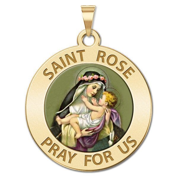 Saint Rose Of Lima Religious Medal "Color"