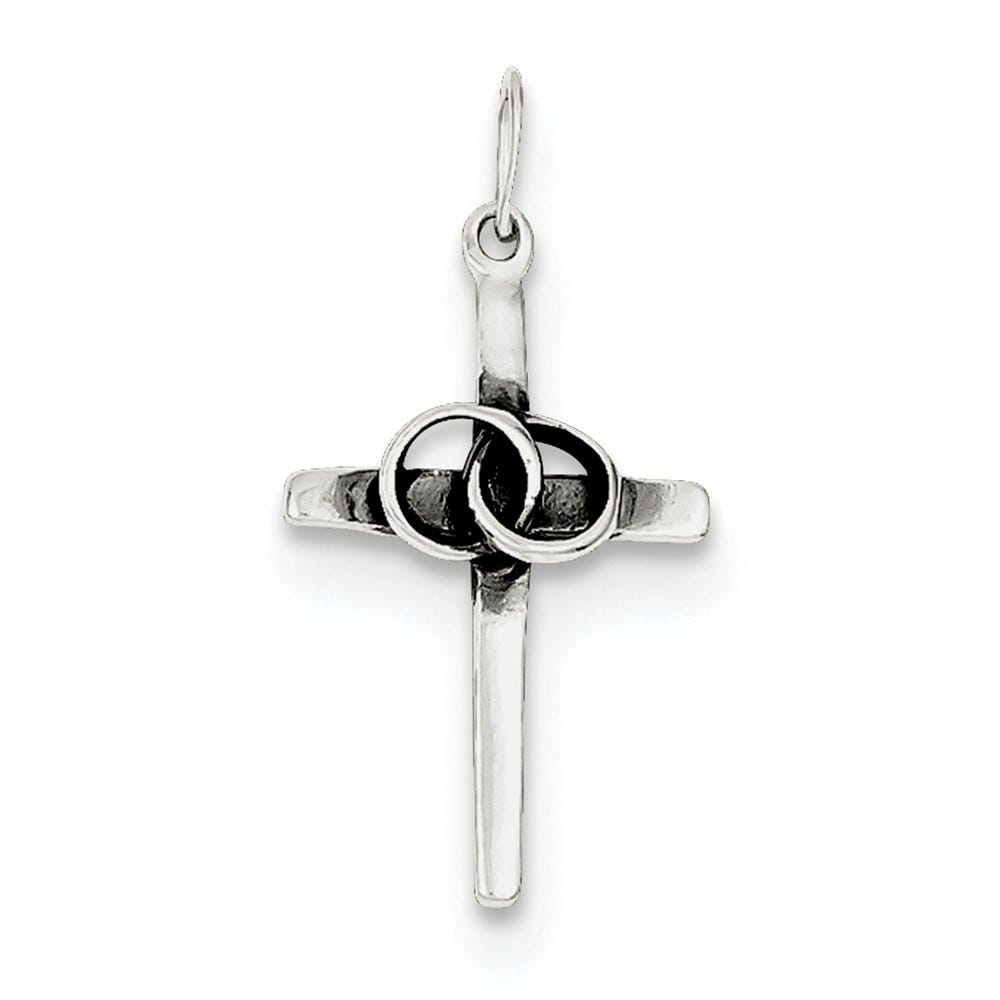 Antiqued Wedding Cross Charm
