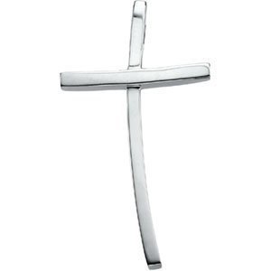 14K White Gold Cross Pendant